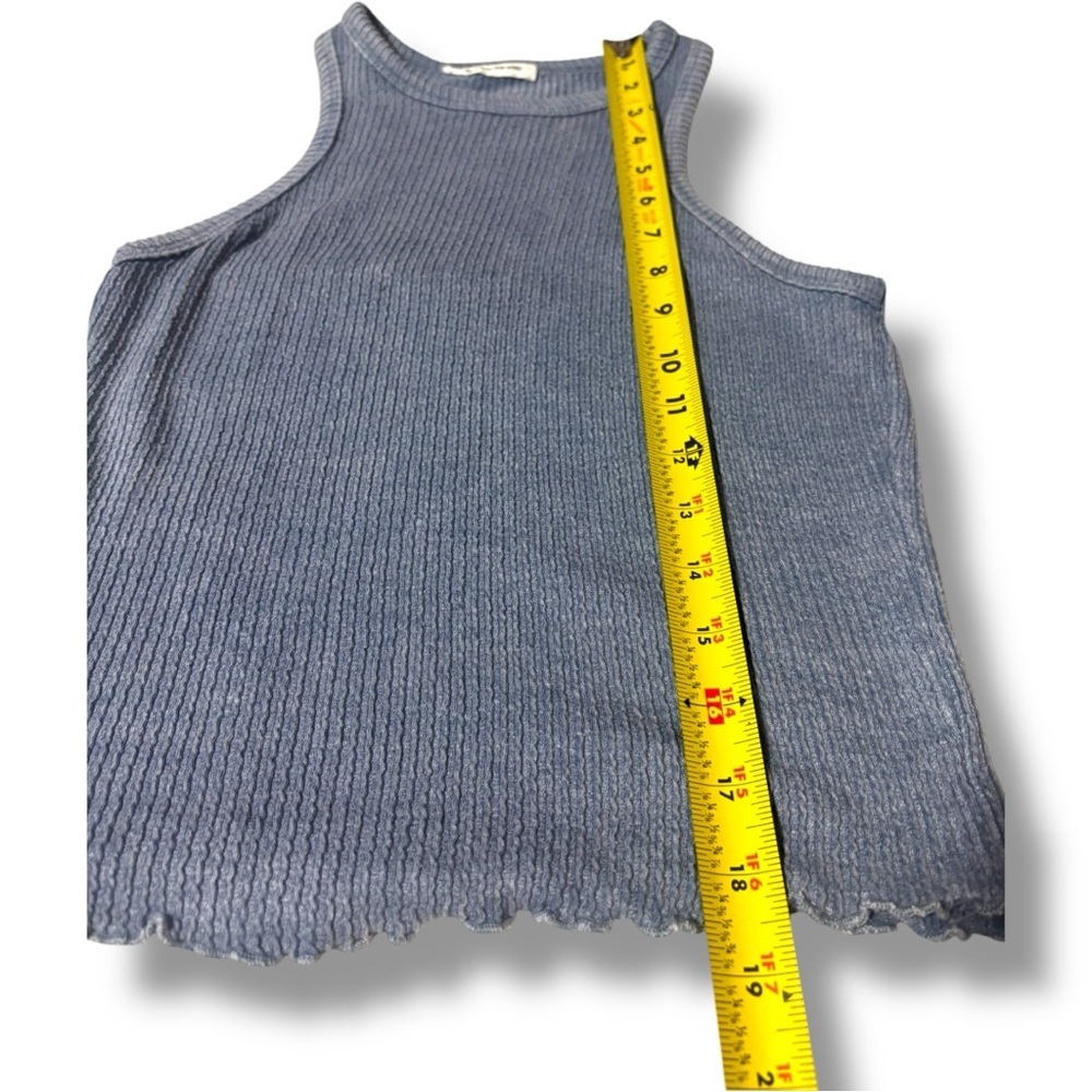 Caution To The Wind Blue Sleeveless Crewneck Casual Ribbed Knit Top - Picture 7 of 15